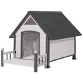 Outdoor Dog House with Porch Iron Frame B678