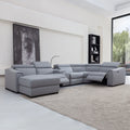 Light Grey 6 Pc Reclining Sectional with Left Hand Facing Chaise Y5521