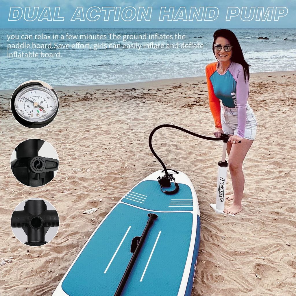 Inflatable Stand Up Paddle Board with Backpack, 10'6" 11ft Black Non-Slip Deck K637711