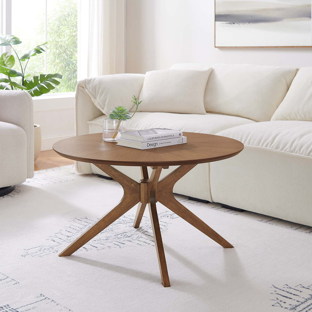 Round Wood Coffee Table in Walnut B769