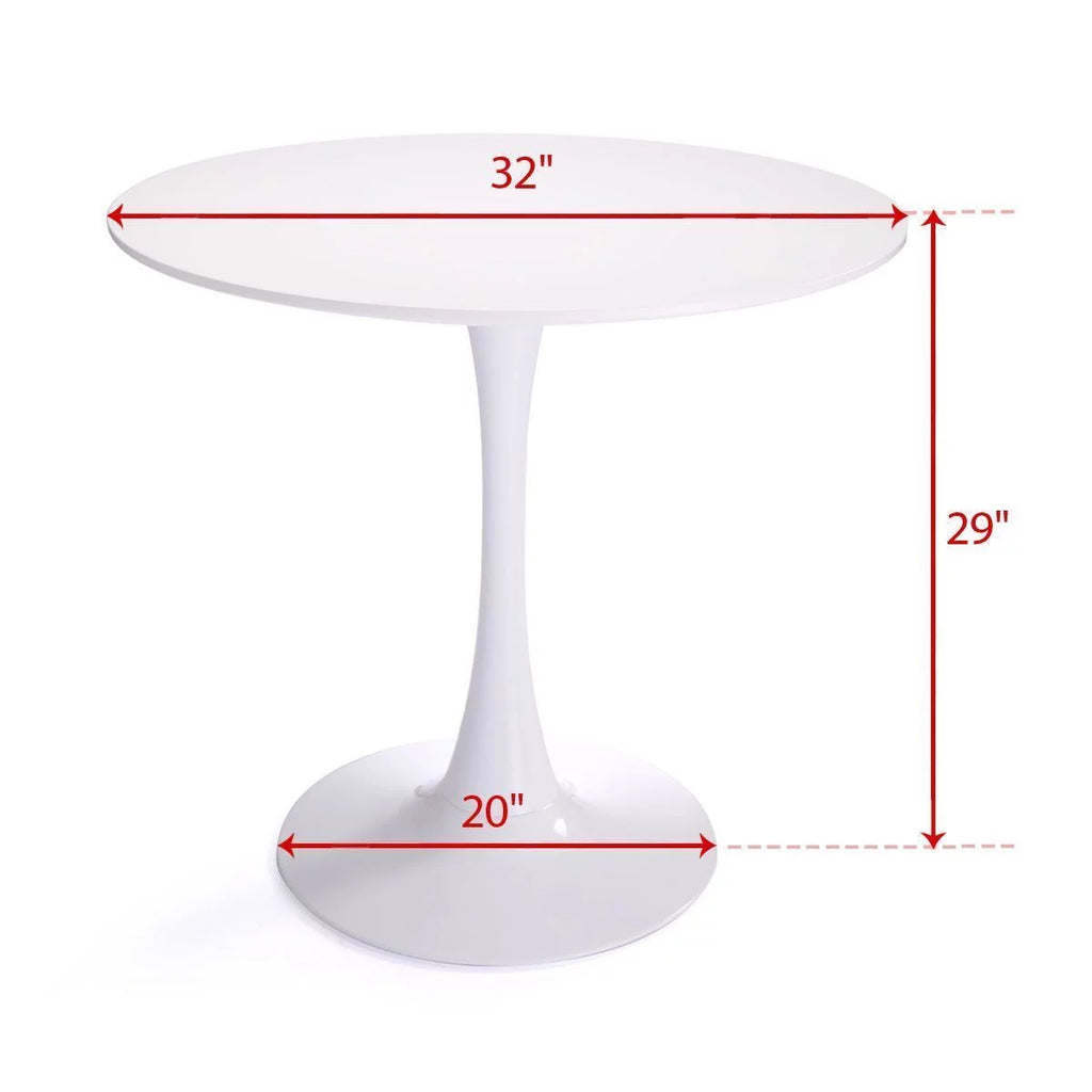 Round Pedestal Dining Table White D18237