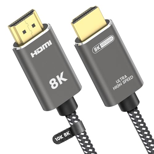 8K HDMI 2.1 Cable 20 ft, 48Gbps Ultra High Speed, 4K 240Hz, 8K 60Hz, HDR10+, eARC, Braided A823