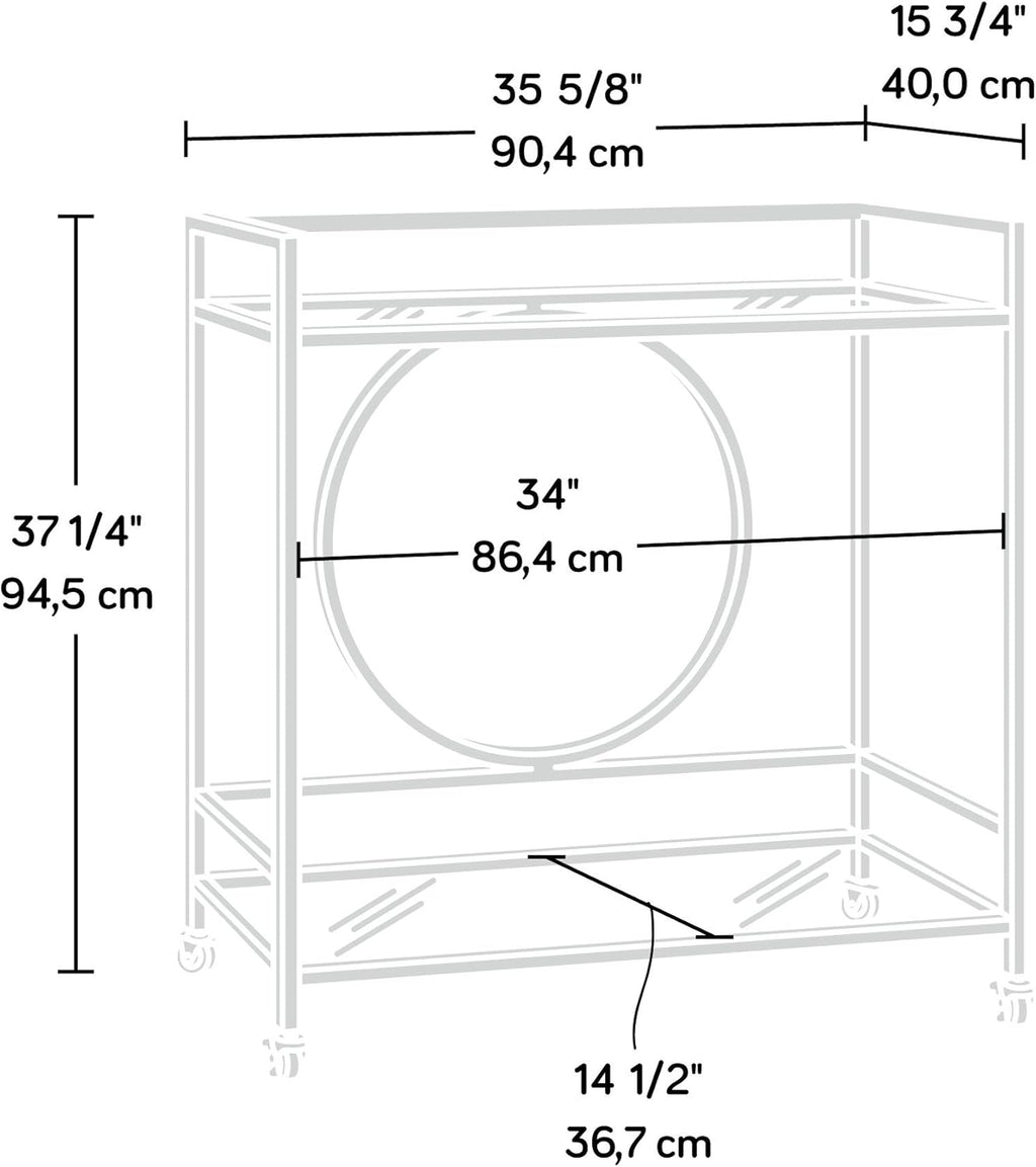 Bar Cart Satin Gold Finish K727