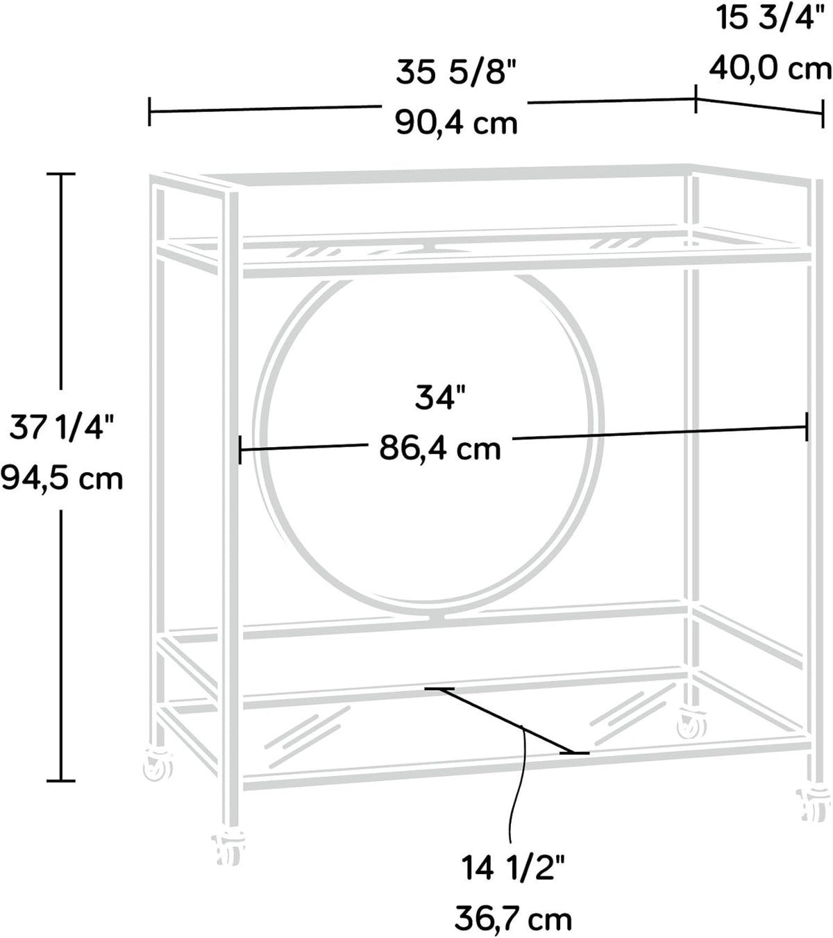 Bar Cart Satin Gold Finish K727