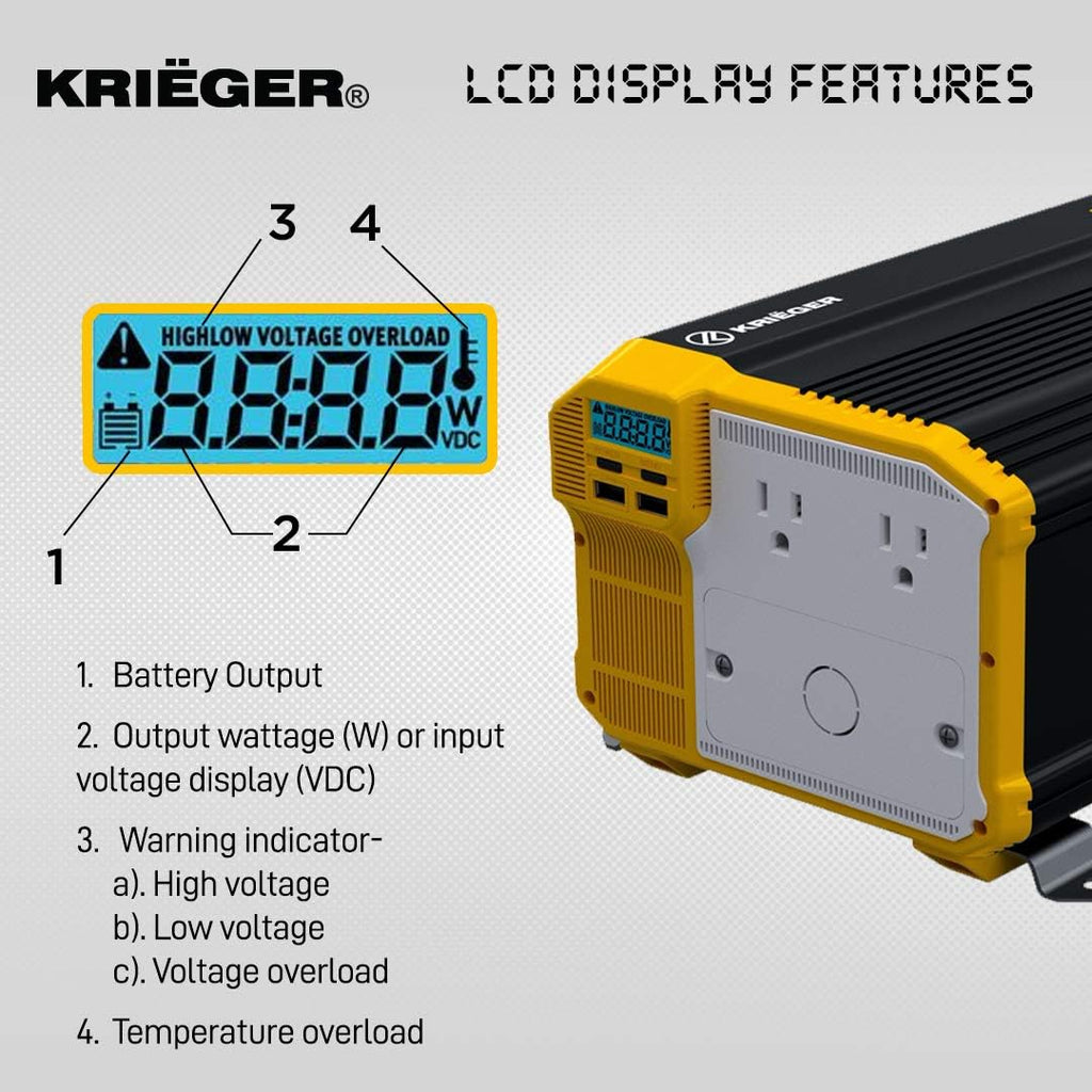 3000 Watts 12V to 110V Modified Sine Wave Power Inverter H17194