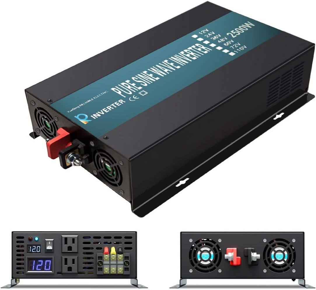 2500W Pure Sine Wave Power Inverter 24V DC to 120V AC O600