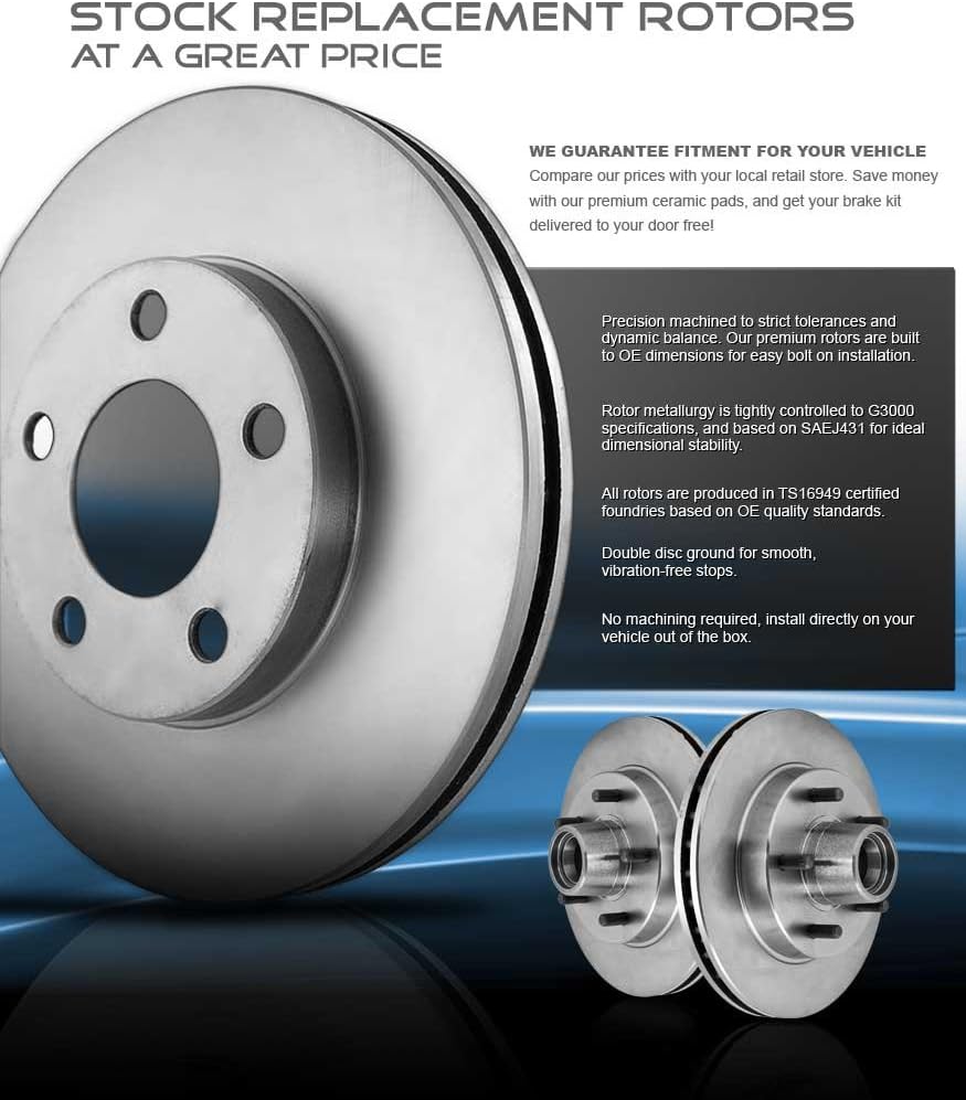299.8 mm 5 Lug Brake Disc Rotors + Ceramic Brake Pads + Clips F41798