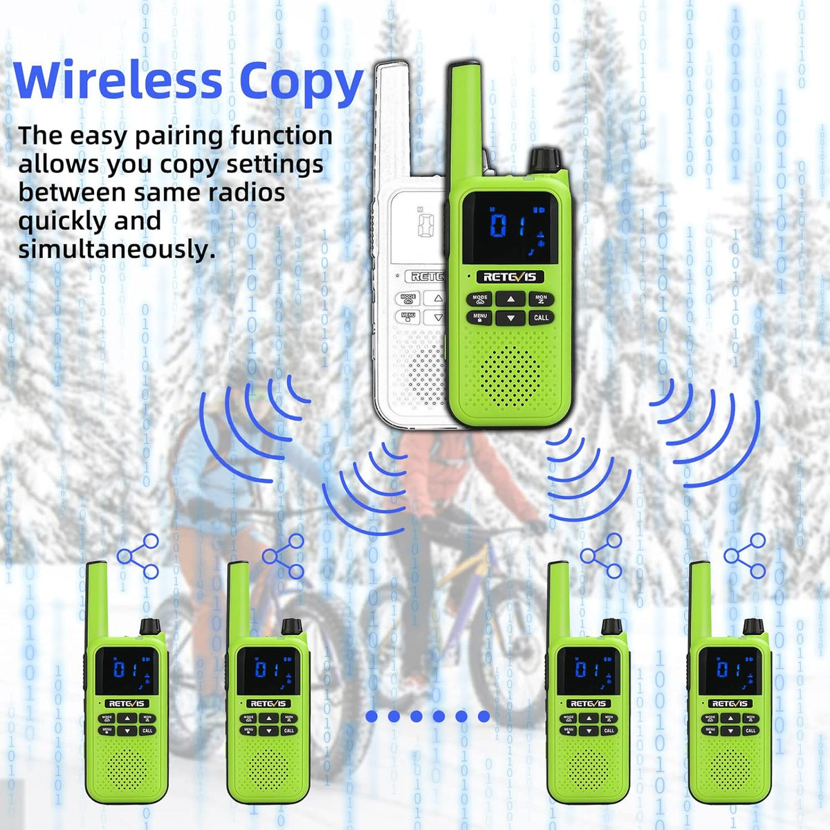 Bluetooth Rechargeable Two Way Radio 1400mAh 3Pcs X671