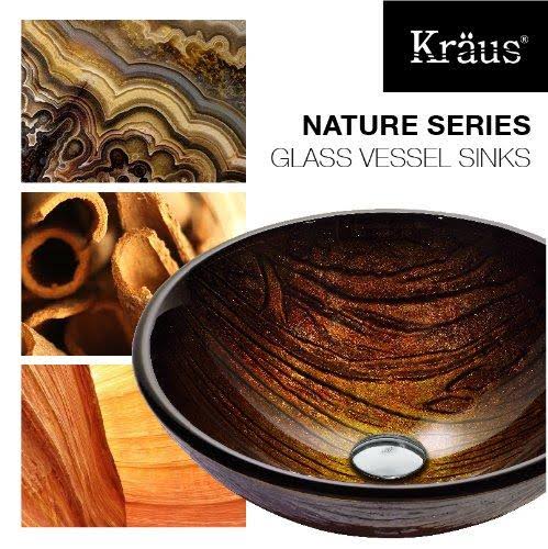 Gold Glass Vessel Sink and Waterfall Faucet U772