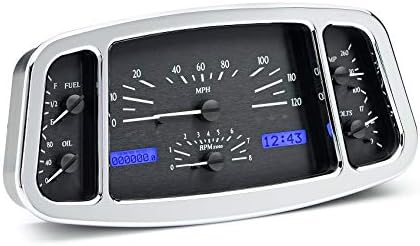 Analog Dash Gauges System Black Alloy Blue K161