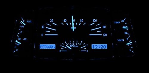 Analog Dash Gauges System Black Alloy Blue K161