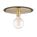 1 Light Large Flush Mount Aged Brass/Black V59887