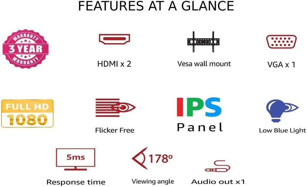24 Inch 1080P 75 Hz Black Monitor E5611