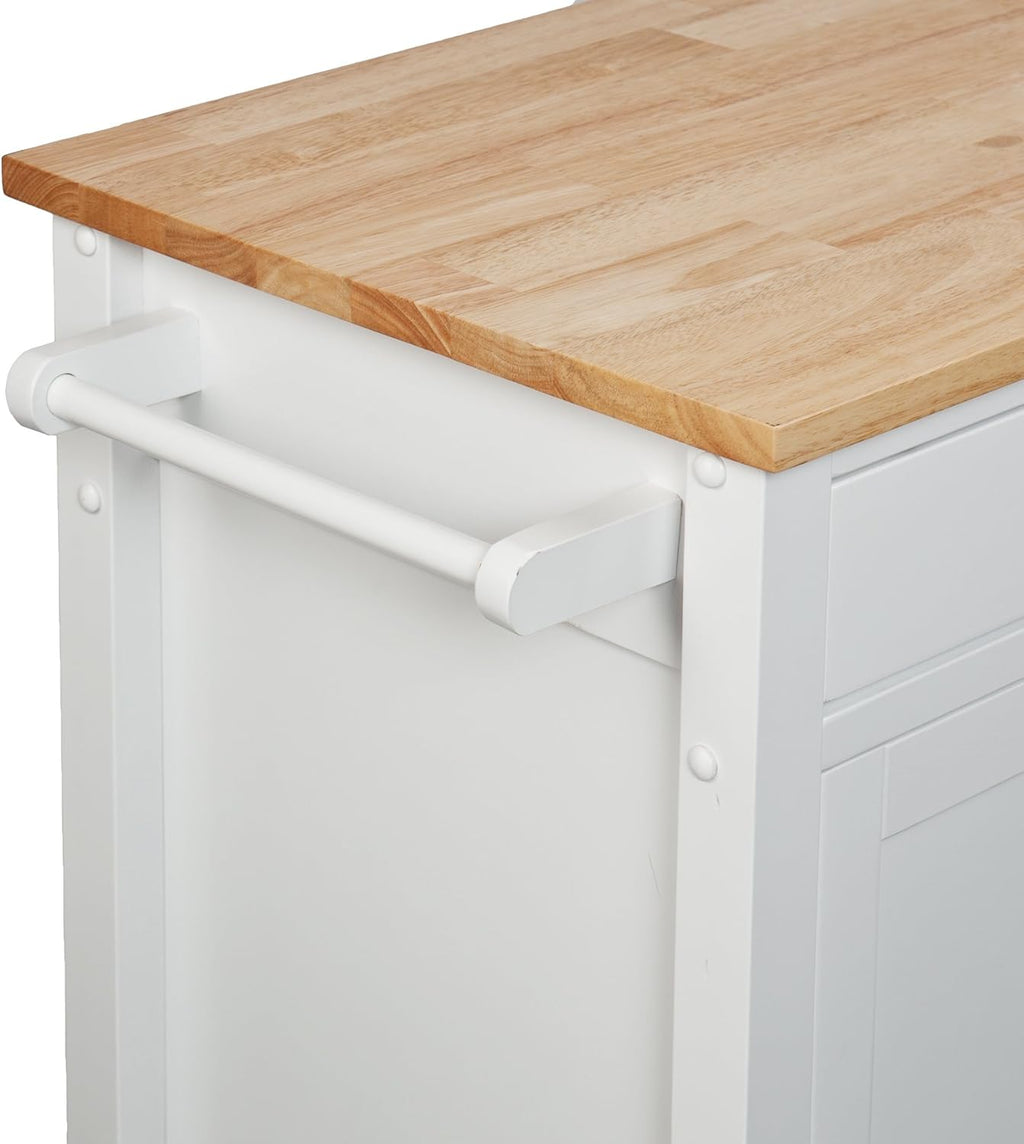 Rolling Kitchen Cart Island with Cabinet D60165