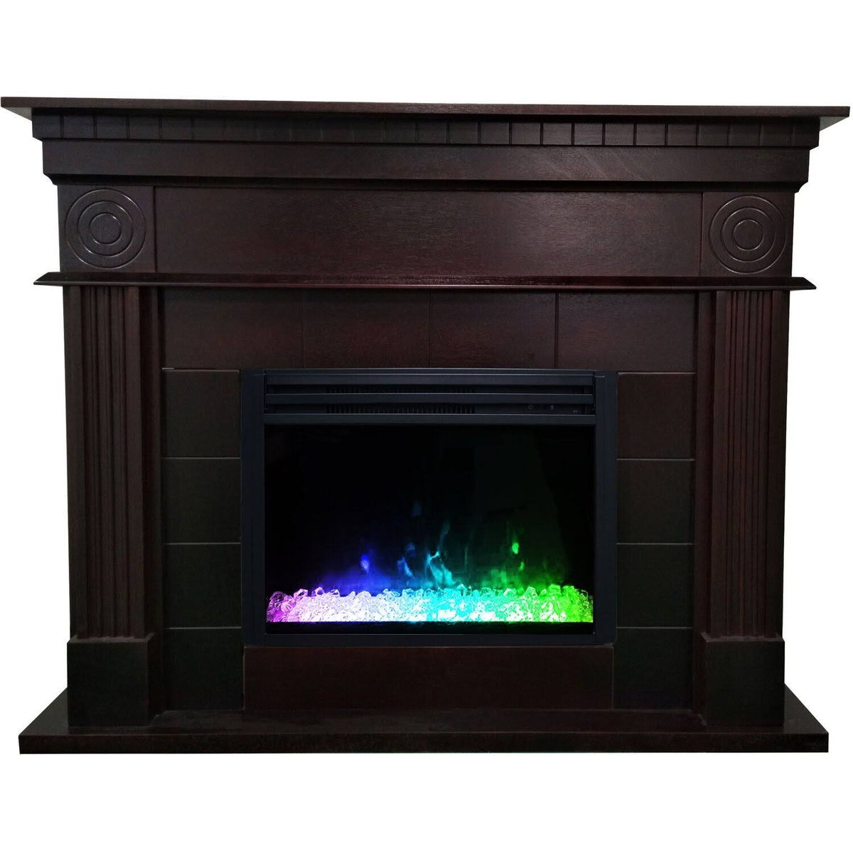 47.8-in. Electric Fireplace Mantel with Crystal Insert Q449870