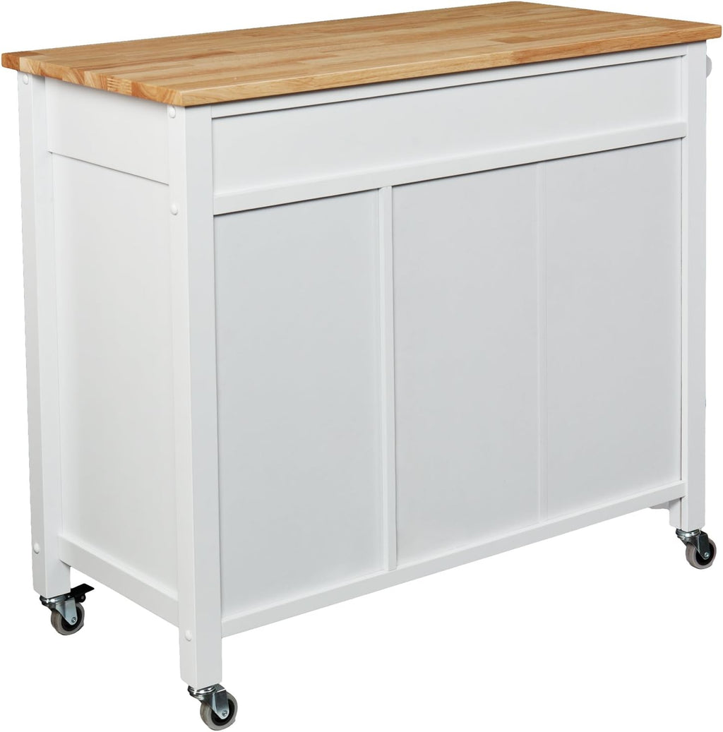 Rolling Kitchen Cart Island with Cabinet D60165
