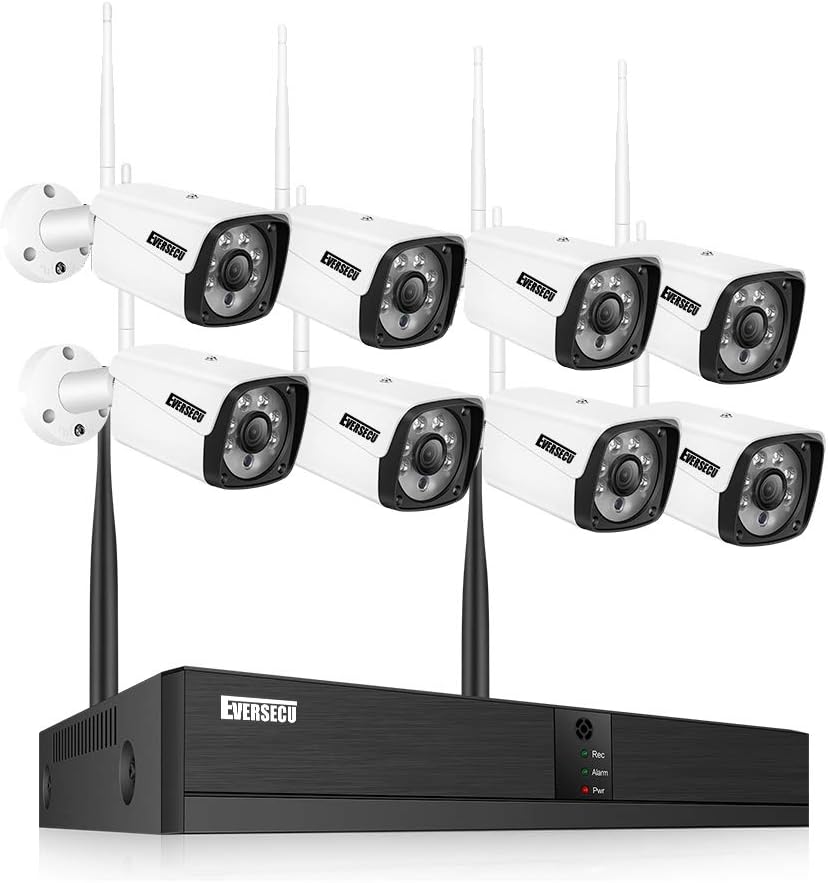 8 Channel 2K 3MP Home Security Camera System with 12 Inch Monitor & 1TB HDD B3690