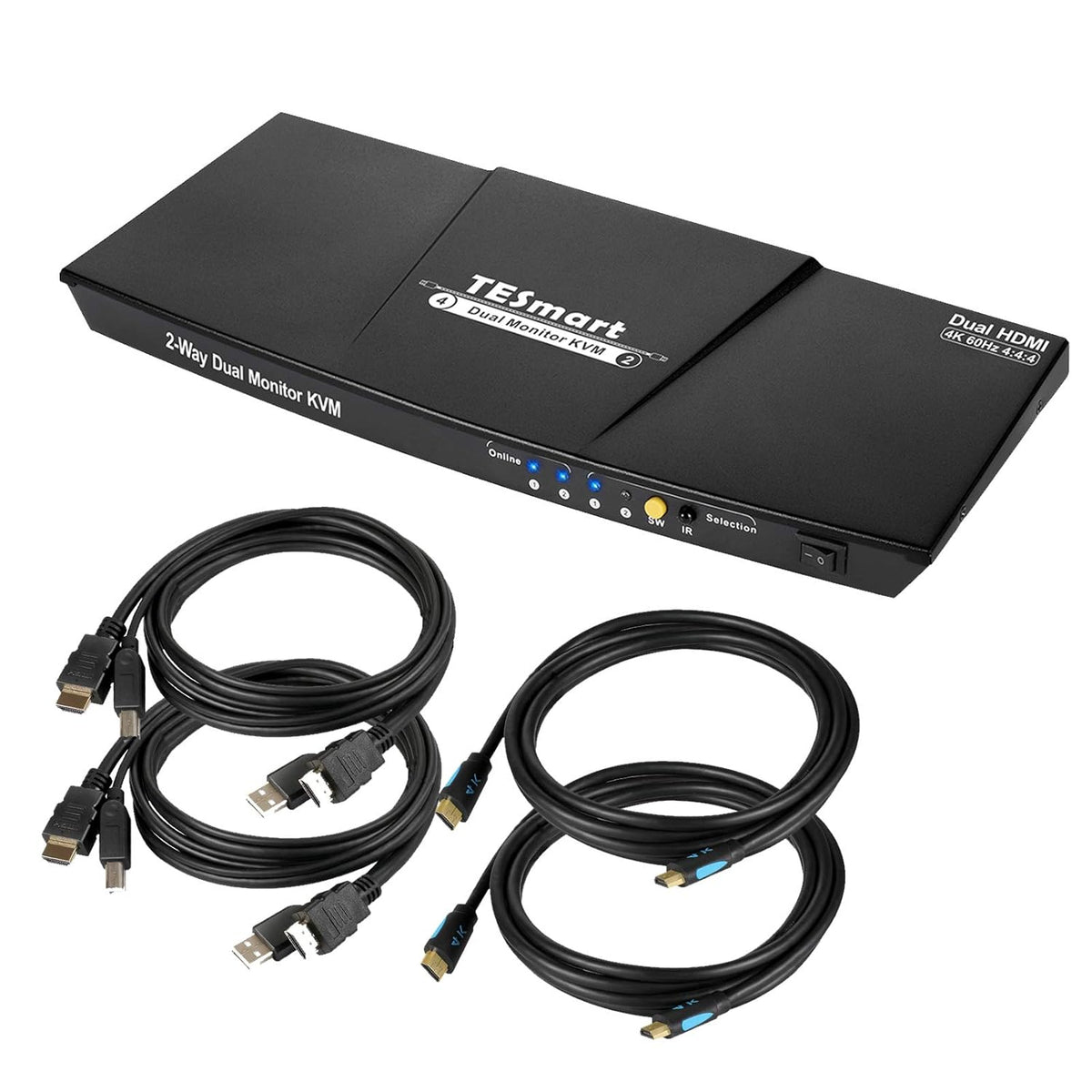 2-Port Dual Monitor HDMI KVM Switch 4K@60Hz N19385
