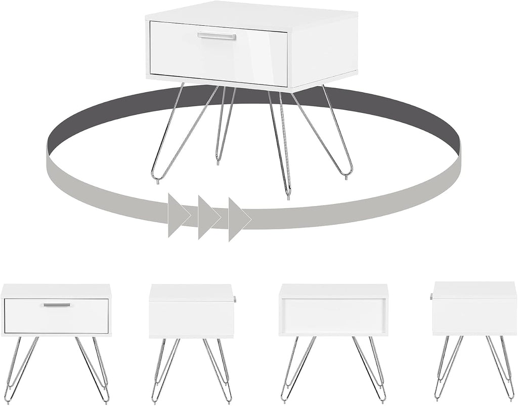 Pure White Nightstand Q2726