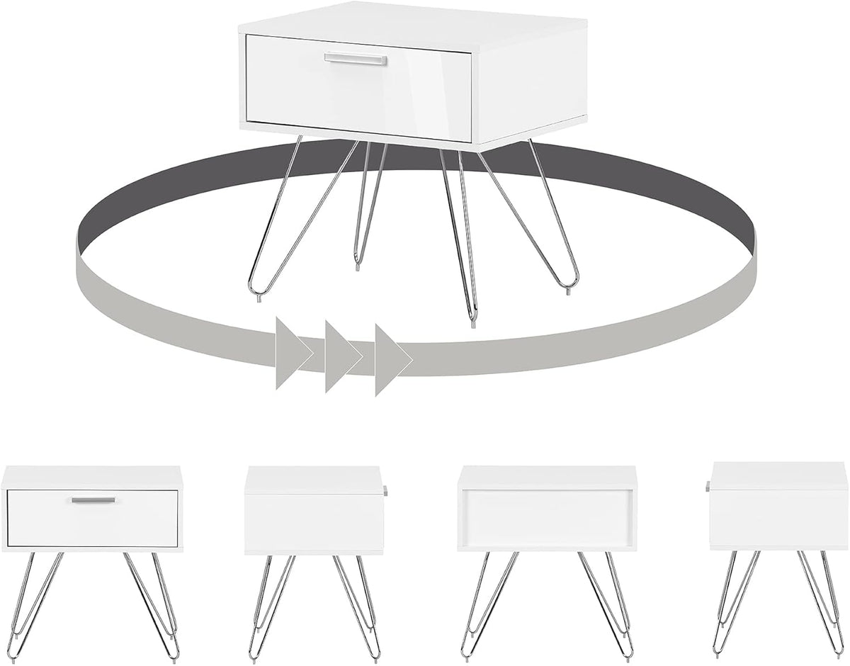 Pure White Nightstand Q2726