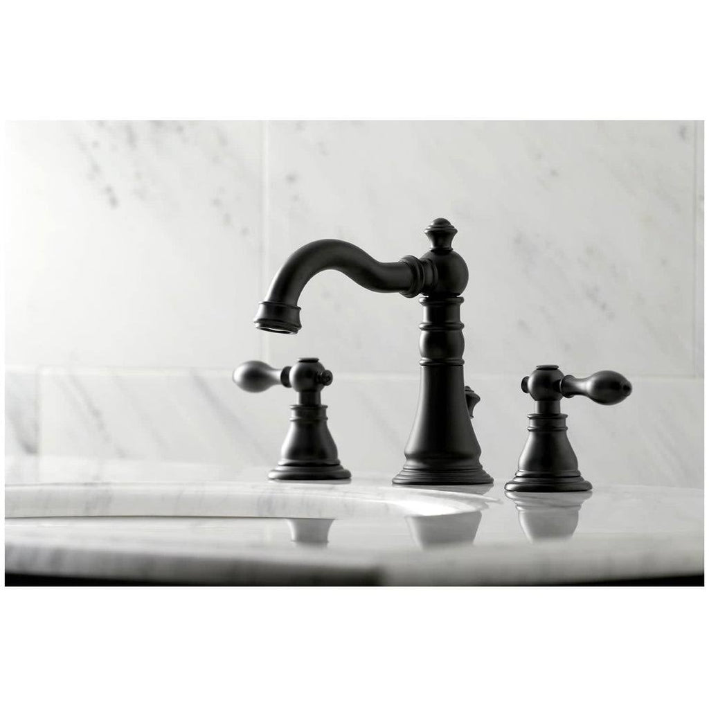 Widespread Bathroom Faucet, Black Stainless W840161