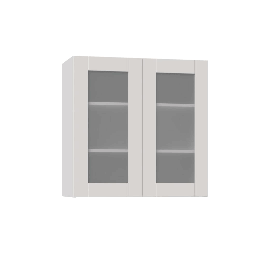 30x30x14 in. Wall Cabinet with Frosted Glass Doors in Vanilla White Y153