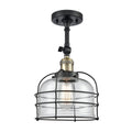 1 Light Semi-Flush Mount Black Antique Brass N6682