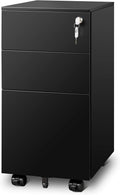 3 Drawer Black Mobile File Cabinet S599