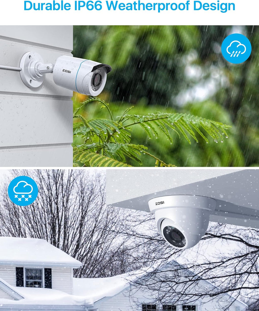 1080p 8 Channel Security Camera System with 8 Bullet Dome Cameras R237392