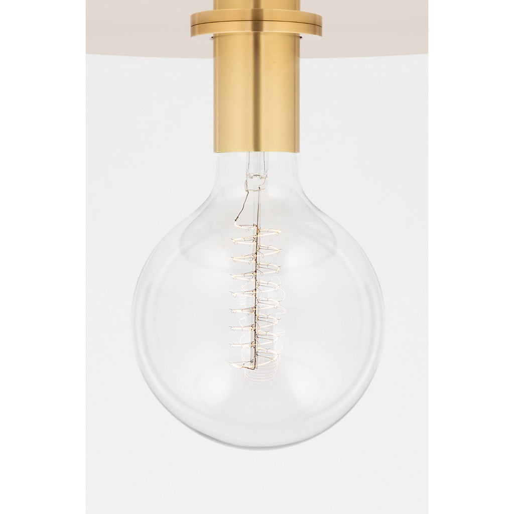 1 Light Large Flush Mount Aged Brass/Black V59887