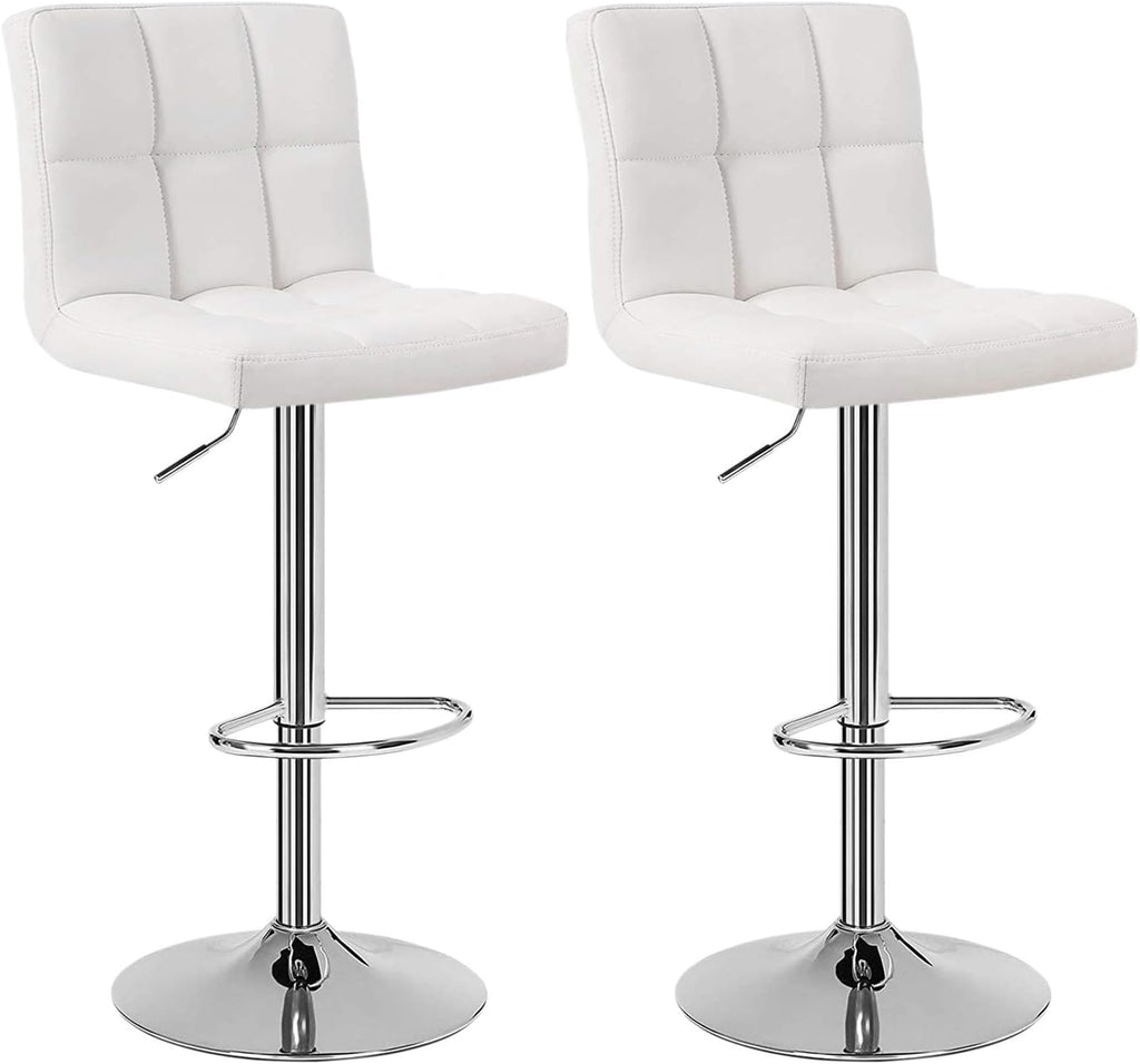 Black Set of 2 Swivel Adjustable Bar Stools with Arms P483