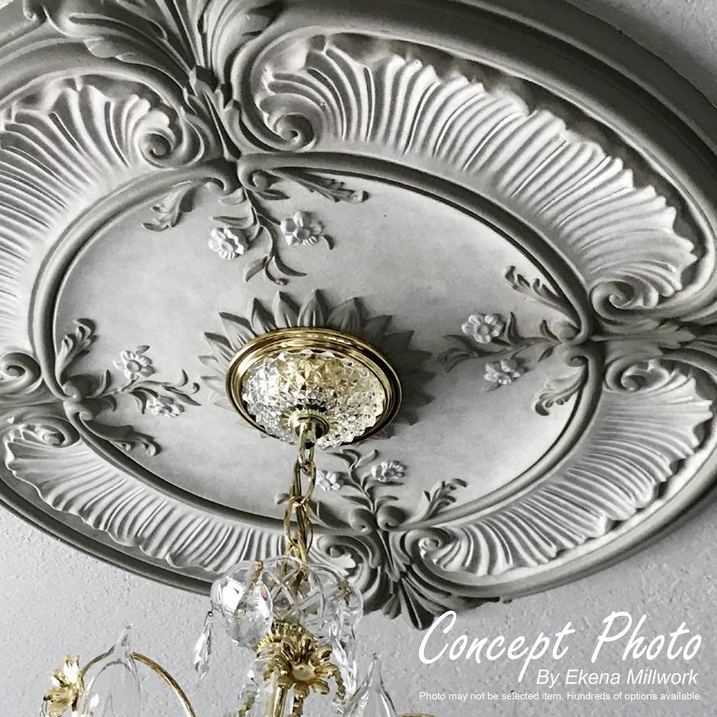 Hand-Painted Pearl White Ceiling Medallion Y81304