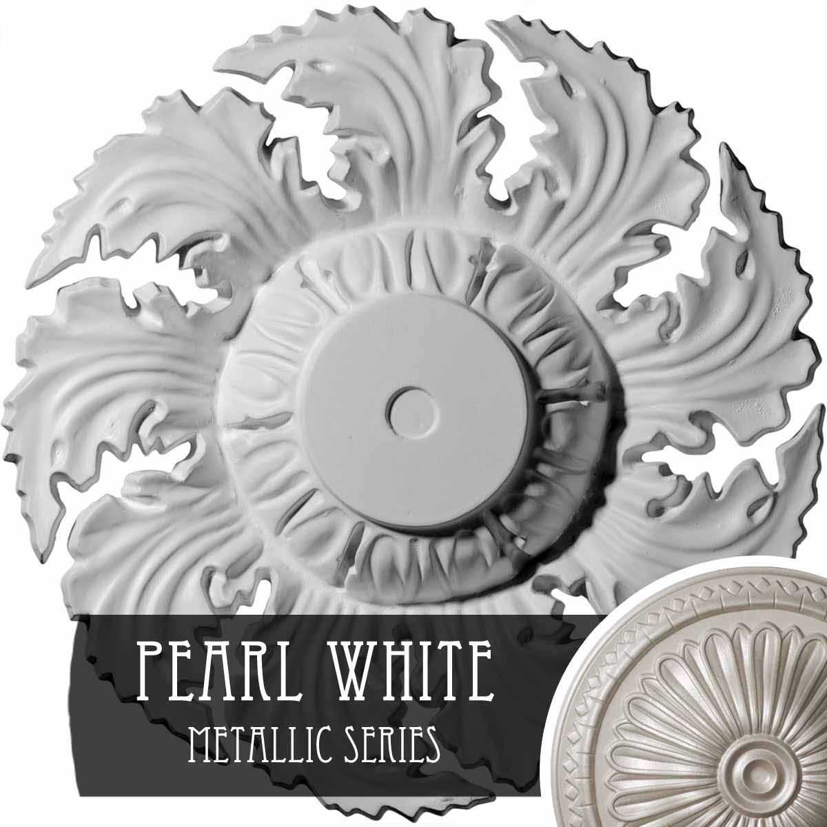 Hand-Painted Pearl White Ceiling Medallion Y81304