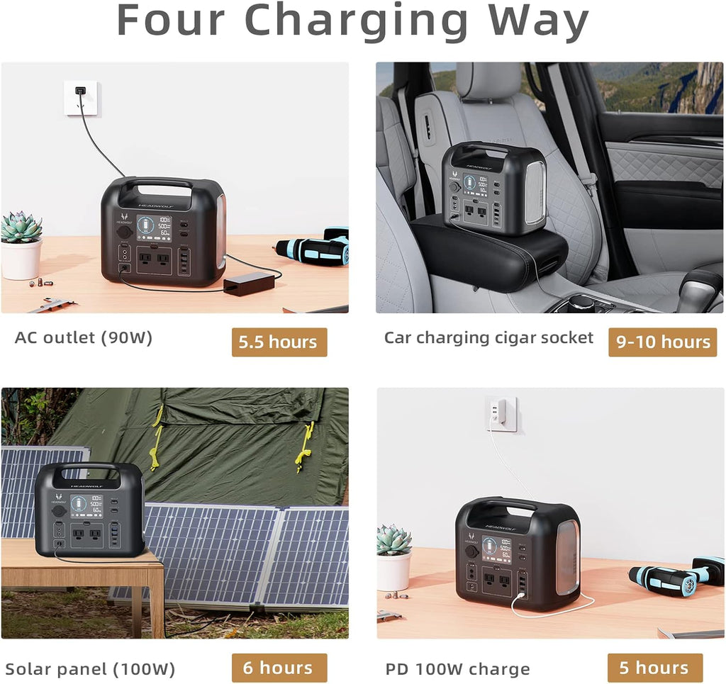 Portable Power Station 518Wh LiFePO4 Battery Backup G30316