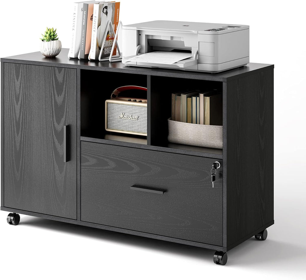 1 Drawer Wood File Cabinet with Lock H2369