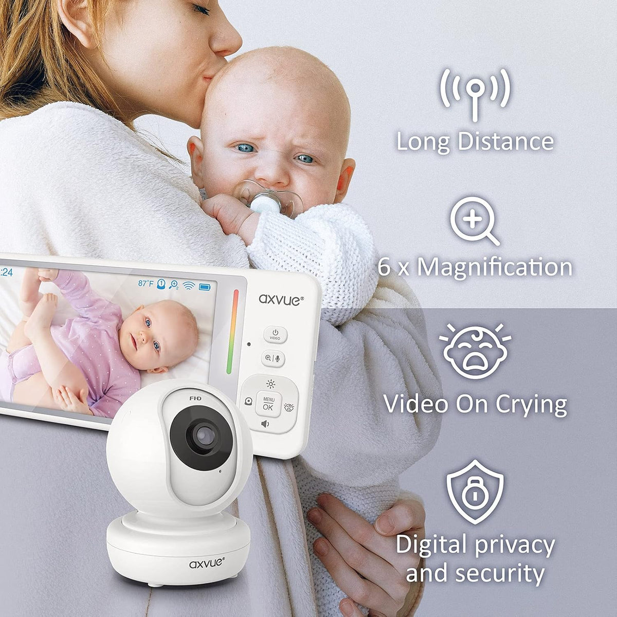 Video Baby Monitor with 5.5” Screen and 1080P Pan/Tilt Camera E294