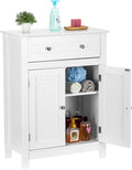 White Wooden Bathroom Storage Cabinet with Drawer T962106