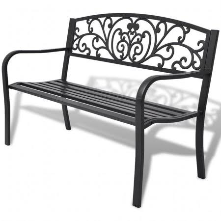 Cast Iron Black Garden Bench B11420