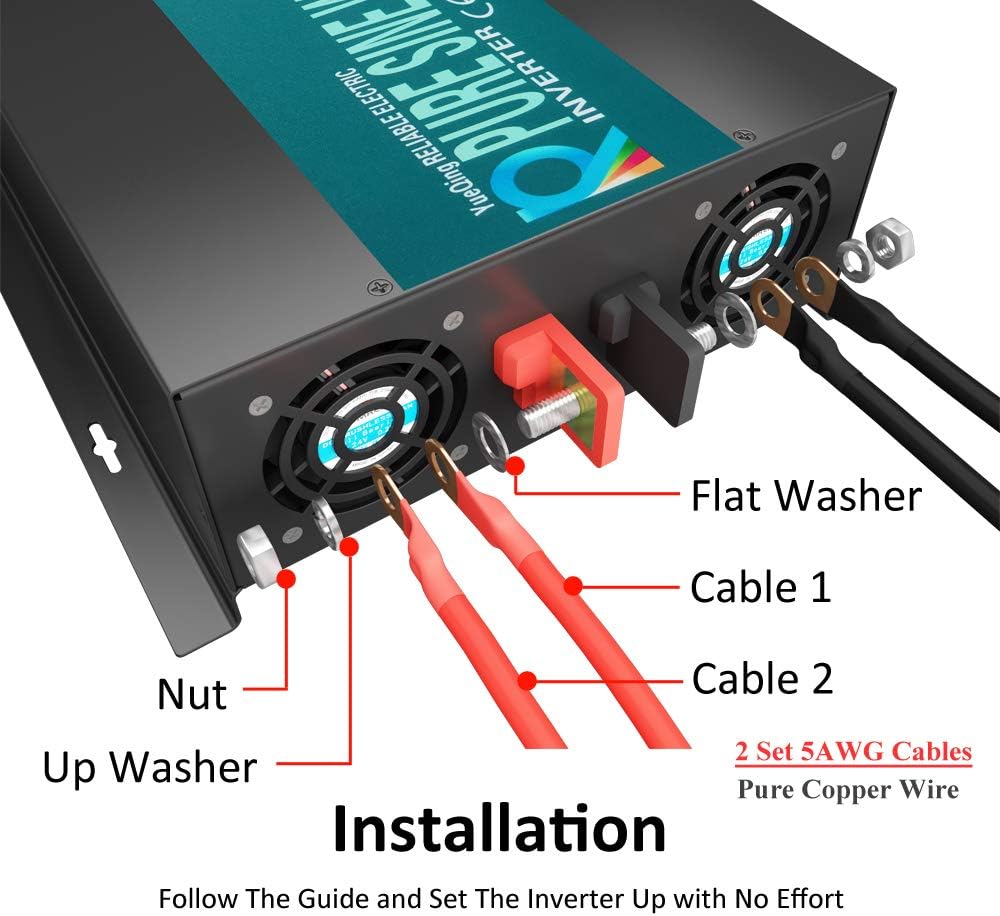2500W Pure Sine Wave Power Inverter 24V DC to 120V AC O600