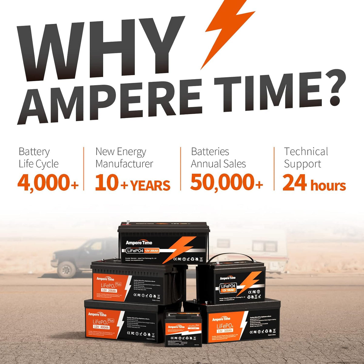 12V 300Ah LiFePO4 Battery with 20A Charger D616144