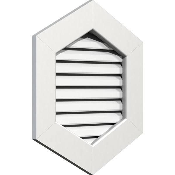 20 inchw x 14 inchh Vertical Peaked Gable Vent 6/12 Pitch PVC K284