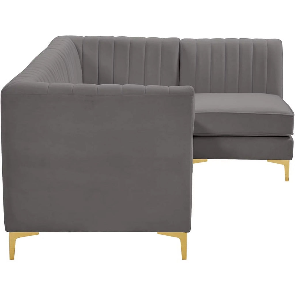 Grey Velvet Modular Sectional B571261