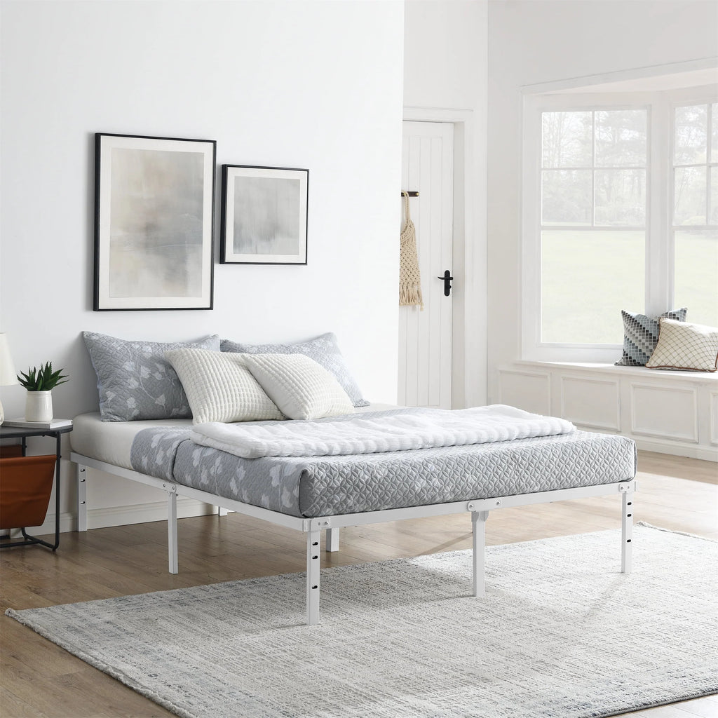 Heavy Duty Steel Slat Twin Platform Bed Frame, Black N6046