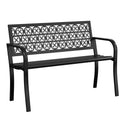50" Heavy-Duty Metal Weatherproof Outdoor Bench F3093