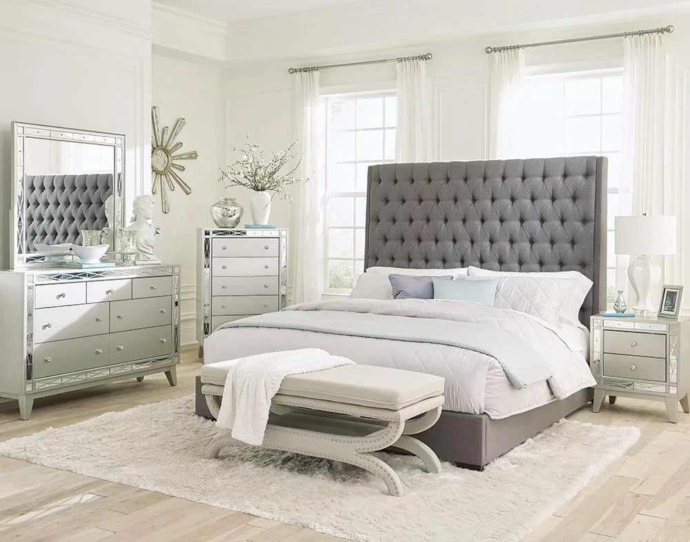 5-piece Eastern King Bedroom Set Grey V755