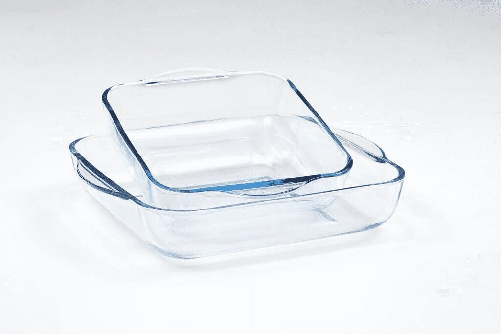Set of 2 Large Oven Safe Square Glass Baking Dish D860718