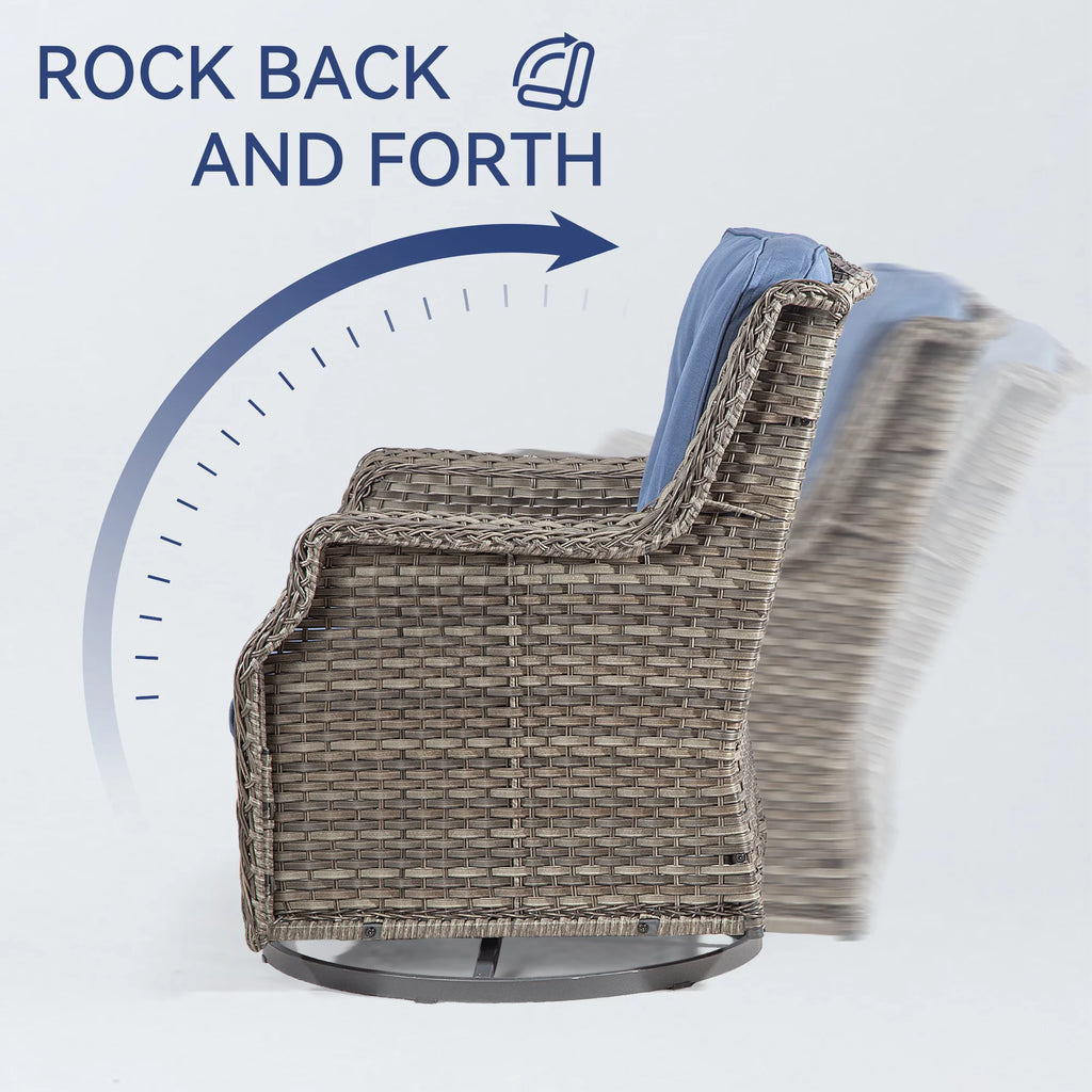 Wicker Swivel Chair with Cushions K4895