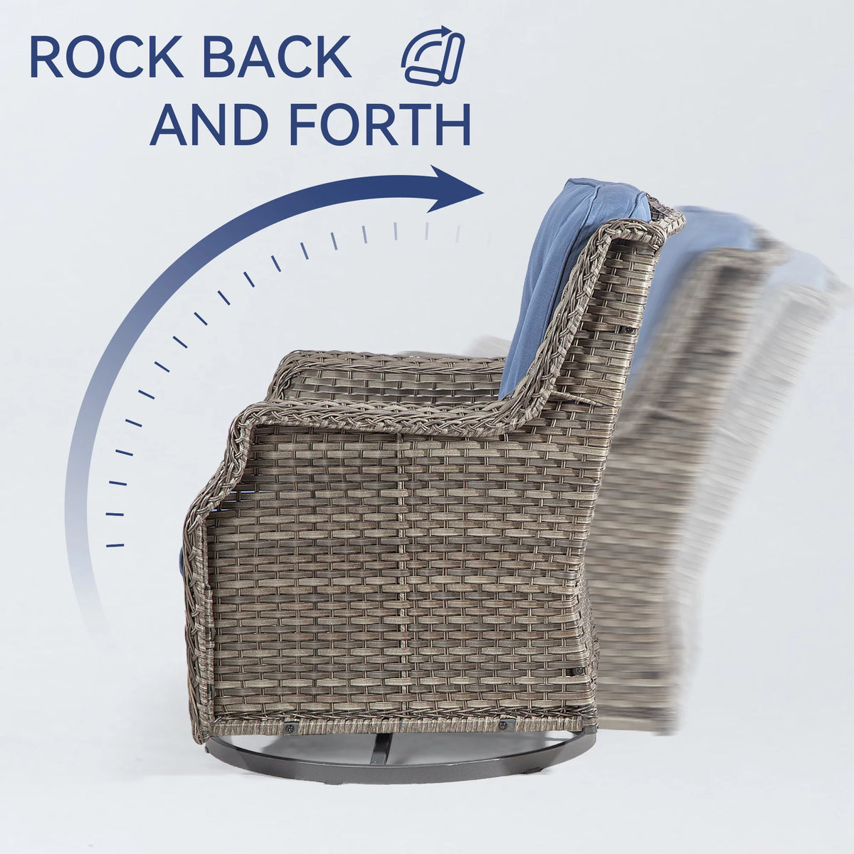 Wicker Swivel Chair with Cushions K4895