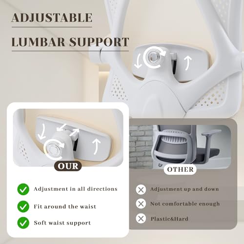 Ergonomic Office Chair with Footrest, Mesh, Adjustable Lumbar Support U54161