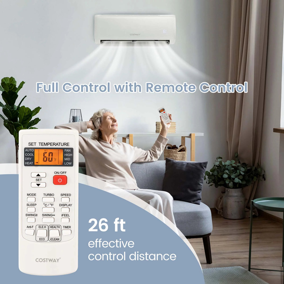 18,000 BTU Mini Split Air Conditioner with Heat Pump R740